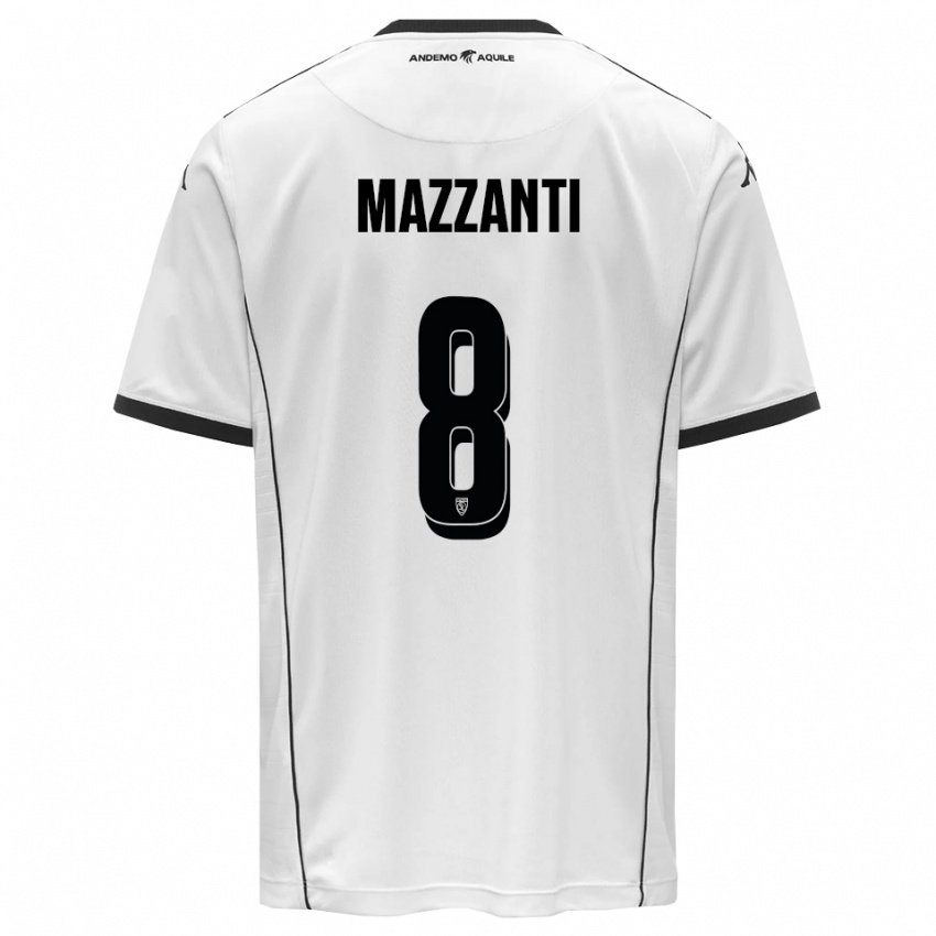 ילדים Tommaso Mazzanti #8 לבן שחור ג'רזי ביתית 2025/26 חולצה קצרה