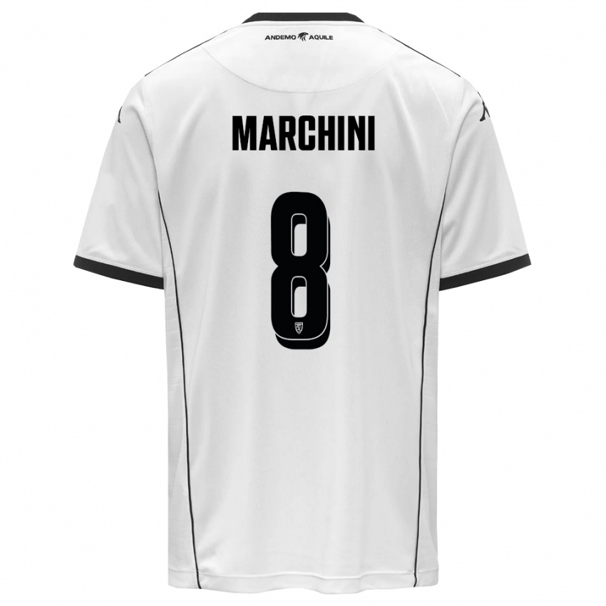 ילדים Mattia Marchini #8 לבן שחור ג'רזי ביתית 2025/26 חולצה קצרה