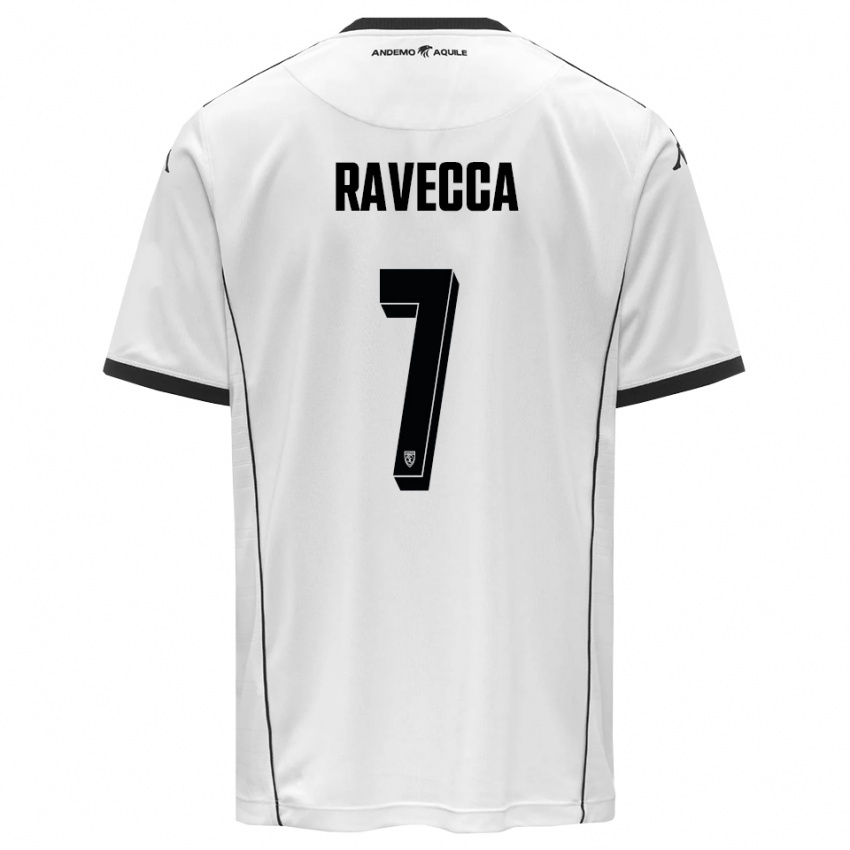 ילדים Edoardo Ravecca #7 לבן שחור ג'רזי ביתית 2025/26 חולצה קצרה