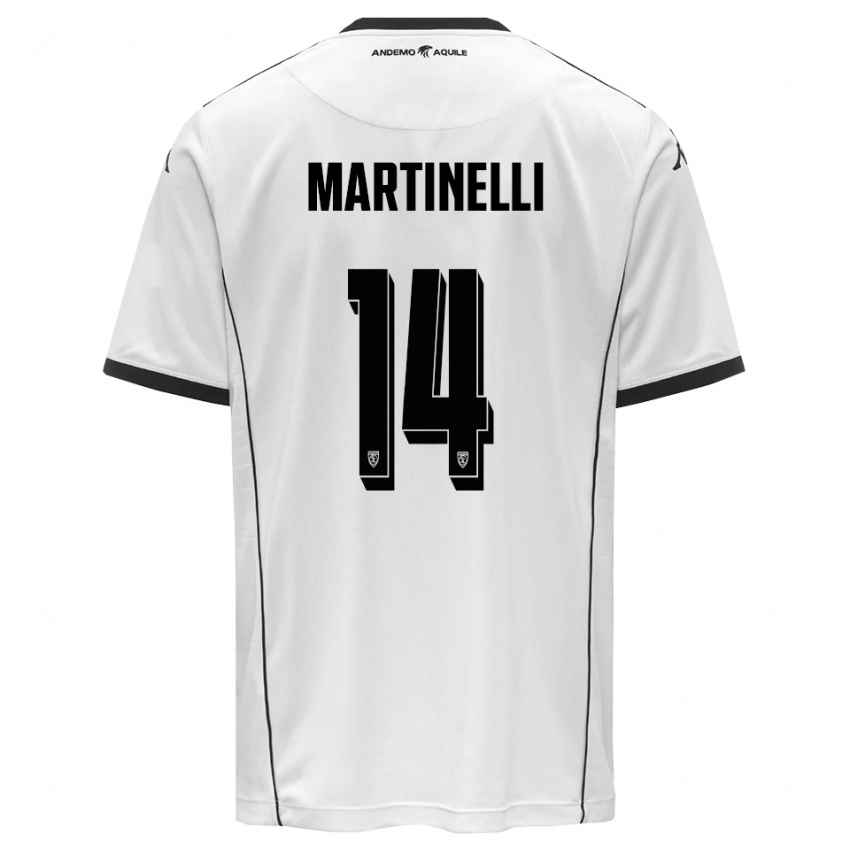 ילדים Nicola Martinelli #14 לבן שחור ג'רזי ביתית 2025/26 חולצה קצרה