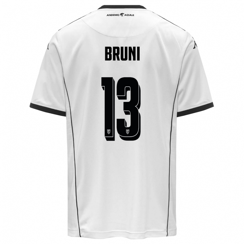 ילדים Filippo Bruni #13 לבן שחור ג'רזי ביתית 2025/26 חולצה קצרה