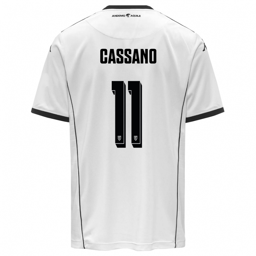 ילדים Armando Cassano #11 לבן שחור ג'רזי ביתית 2025/26 חולצה קצרה