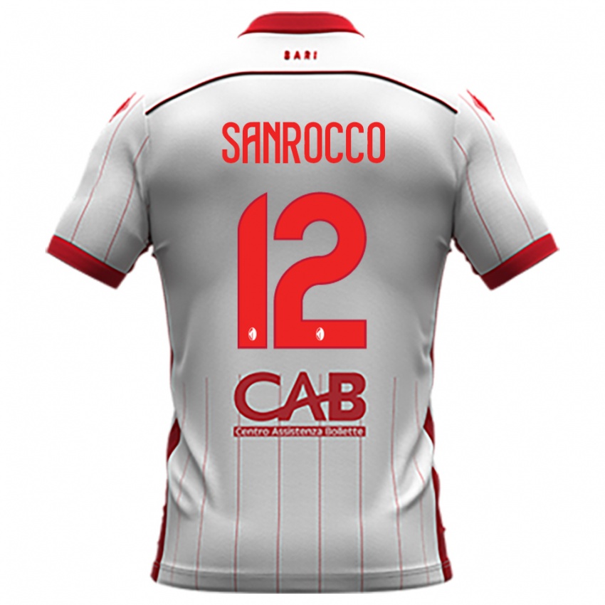 ילדים Michele Sanrocco #12 לבן אדום ג'רזי ביתית 2025/26 חולצה קצרה