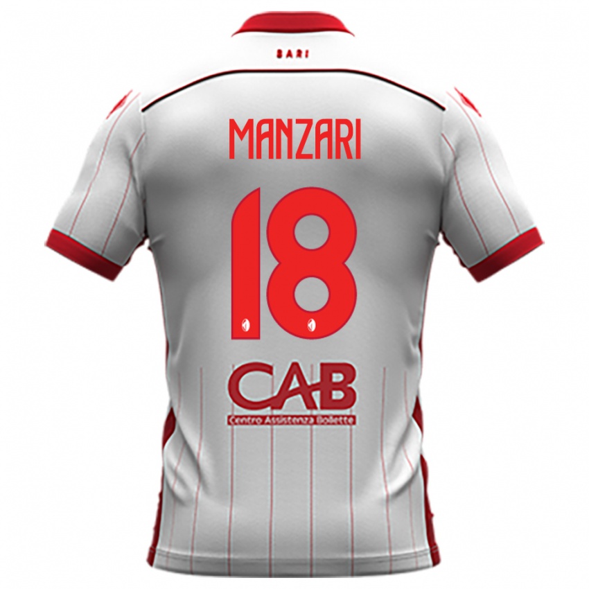 ילדים ג'אקומו מנצרי #18 לבן אדום ג'רזי ביתית 2025/26 חולצה קצרה