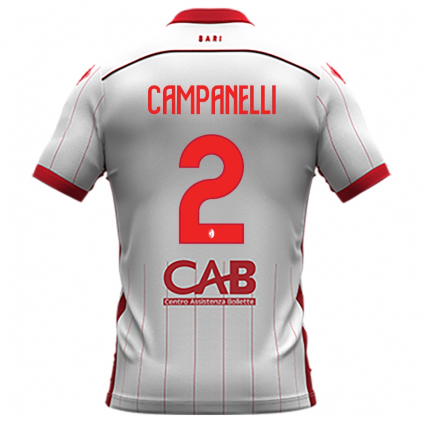 ילדים Alessio Campanelli #2 לבן אדום ג'רזי ביתית 2025/26 חולצה קצרה