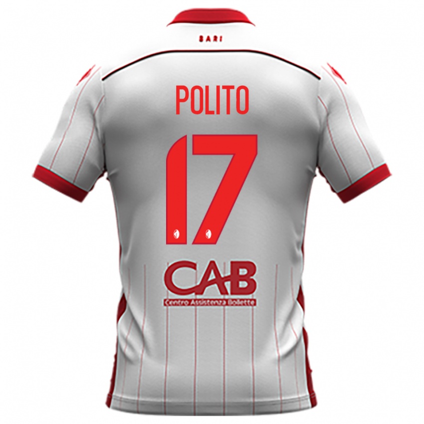 ילדים Fabio Polito #17 לבן אדום ג'רזי ביתית 2025/26 חולצה קצרה