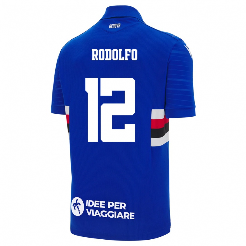 ילדים Luca Rodolfo #12 כחול לבן ג'רזי ביתית 2025/26 חולצה קצרה