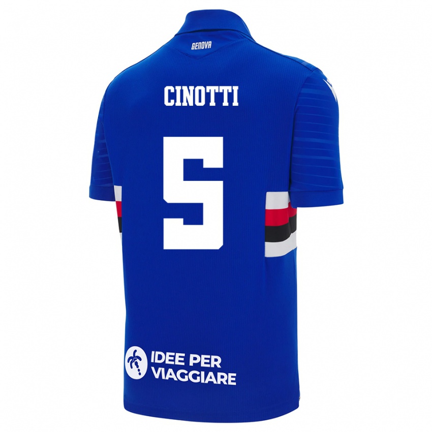 ילדים נורמה צ'ינוטי #5 כחול לבן ג'רזי ביתית 2025/26 חולצה קצרה