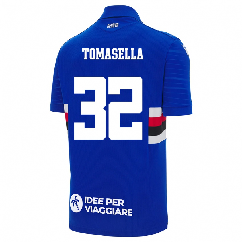 ילדים מטיה טומסלה #32 כחול לבן ג'רזי ביתית 2025/26 חולצה קצרה