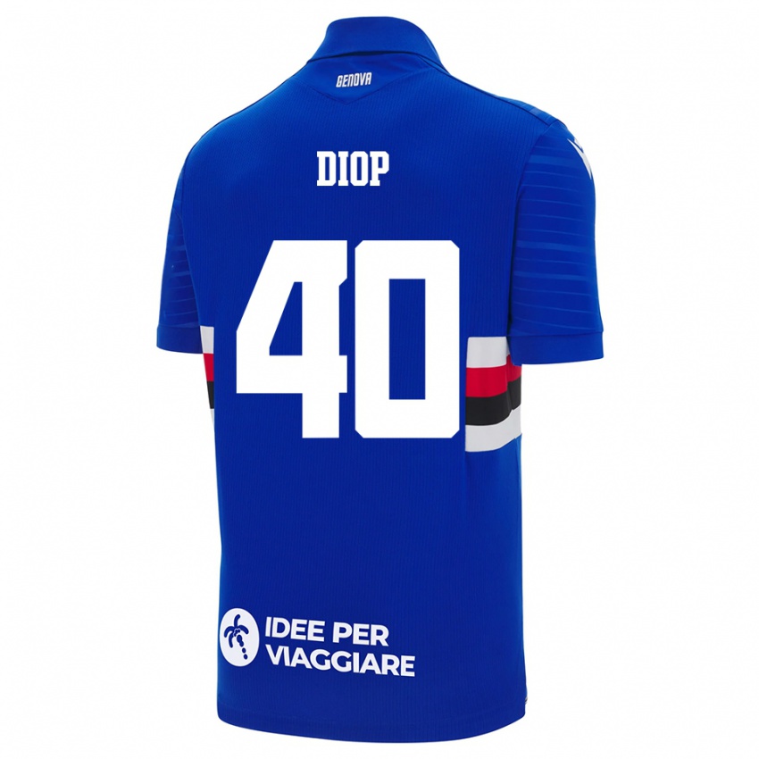 ילדים Karim Diop #40 כחול לבן ג'רזי ביתית 2025/26 חולצה קצרה