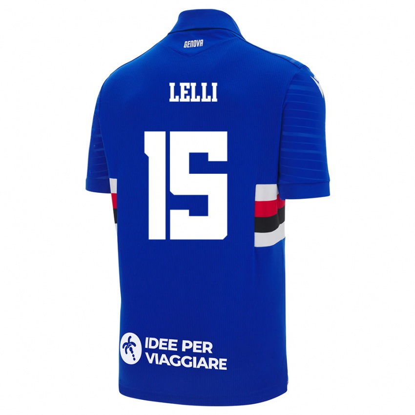 ילדים Gabriele Lelli #15 כחול לבן ג'רזי ביתית 2025/26 חולצה קצרה