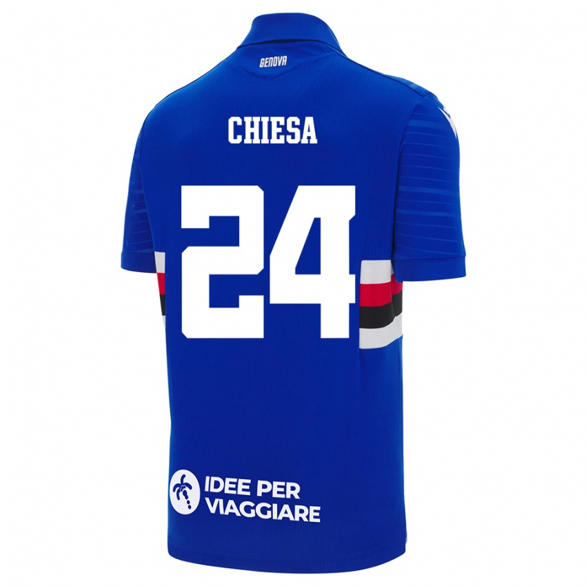 ילדים Lorenzo Chiesa #24 כחול לבן ג'רזי ביתית 2025/26 חולצה קצרה