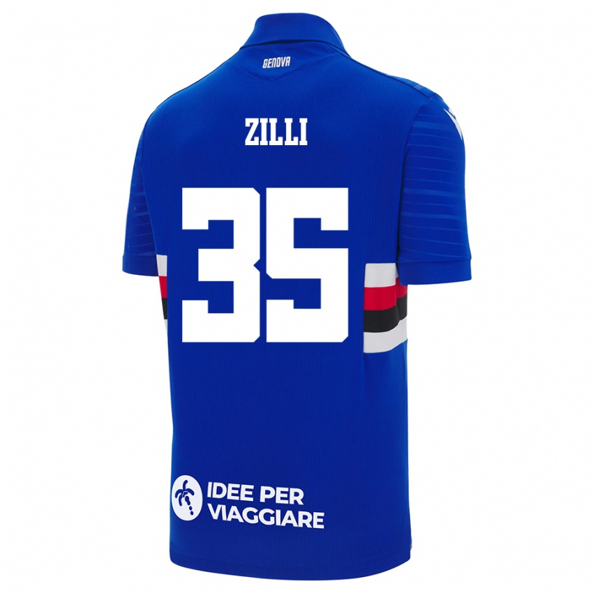 ילדים Elisa Zilli #35 כחול לבן ג'רזי ביתית 2025/26 חולצה קצרה