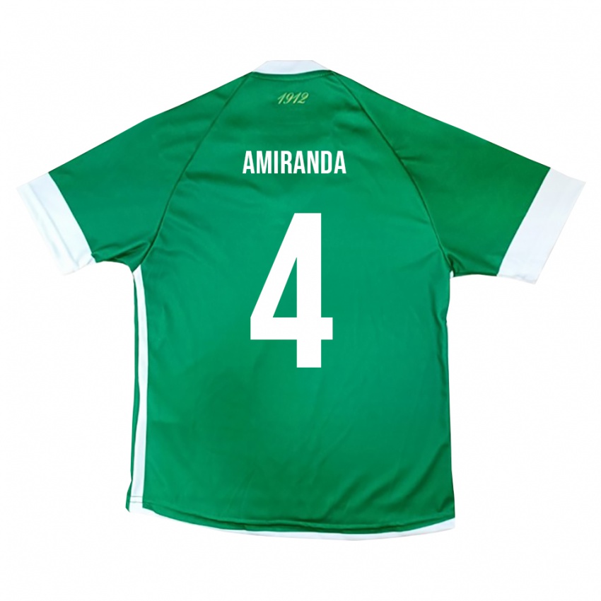 ילדים Francesco Amiranda #4 ירוק לבן ג'רזי ביתית 2025/26 חולצה קצרה