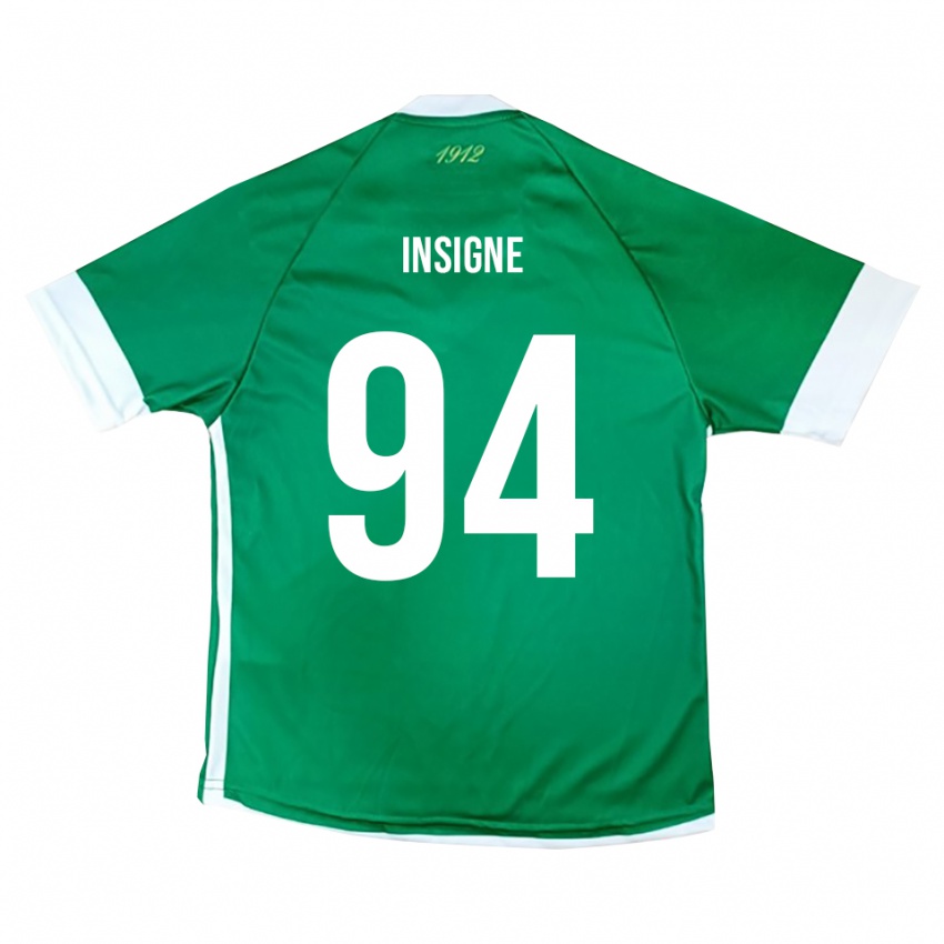 ילדים רוברטו אינסינייה #94 ירוק לבן ג'רזי ביתית 2025/26 חולצה קצרה