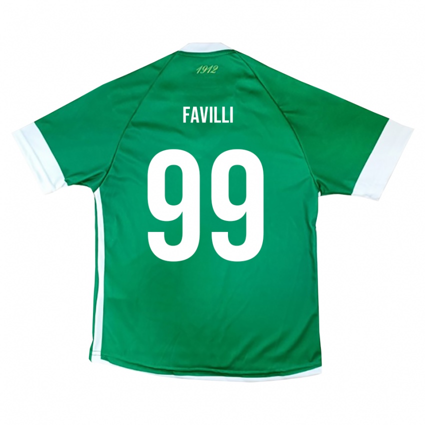 ילדים אנדראה פאבילי #99 ירוק לבן ג'רזי ביתית 2025/26 חולצה קצרה