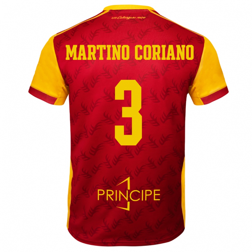 ילדים מטאו מרטינו קוריאנו #3 צהוב אדום ג'רזי ביתית 2025/26 חולצה קצרה