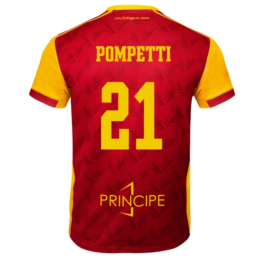 ילדים מרקו פומפטי #21 צהוב אדום ג'רזי ביתית 2025/26 חולצה קצרה