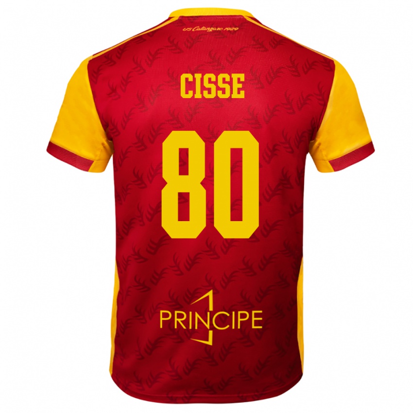 ילדים אלפאדג'ו סיסה #80 צהוב אדום ג'רזי ביתית 2025/26 חולצה קצרה