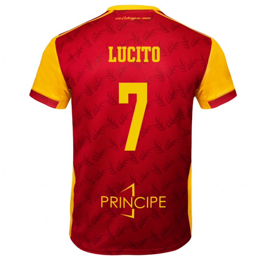 ילדים Adriano Lucito #7 צהוב אדום ג'רזי ביתית 2025/26 חולצה קצרה