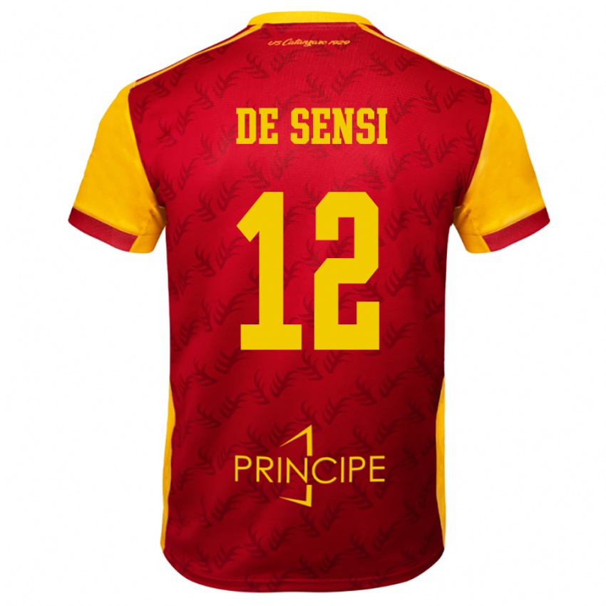 ילדים Giuseppe De Sensi #12 צהוב אדום ג'רזי ביתית 2025/26 חולצה קצרה