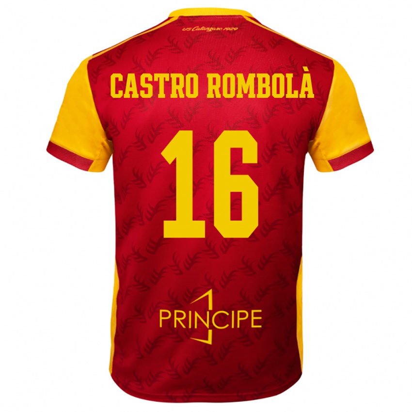 ילדים Carlo Castro Rombolà #16 צהוב אדום ג'רזי ביתית 2025/26 חולצה קצרה
