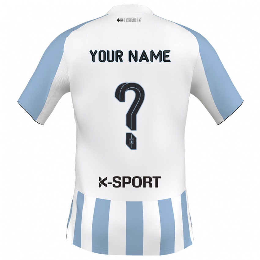 ילדים השם שלך #0 לבן כחול שמיים ג'רזי ביתית 2025/26 חולצה קצרה