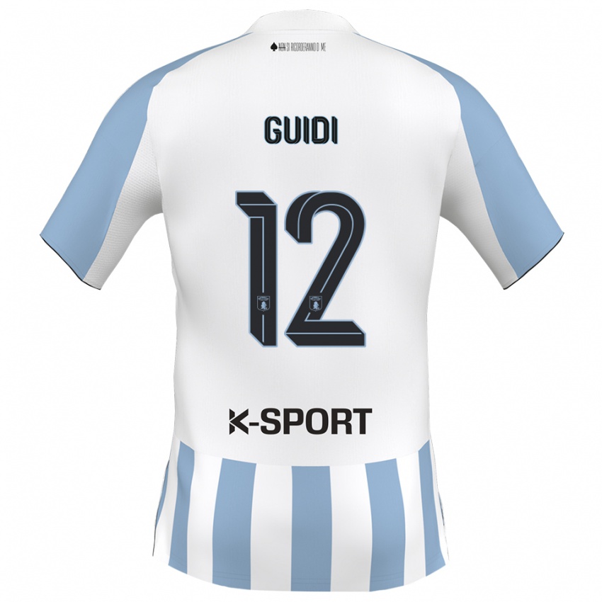 ילדים Sasha Guidi #12 לבן כחול שמיים ג'רזי ביתית 2025/26 חולצה קצרה