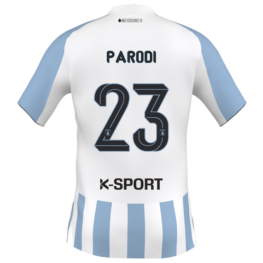 ילדים לוקה פארודי #23 לבן כחול שמיים ג'רזי ביתית 2025/26 חולצה קצרה