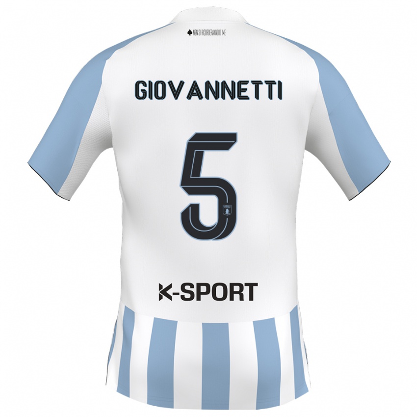 ילדים אליה ג׳ובנטי #5 לבן כחול שמיים ג'רזי ביתית 2025/26 חולצה קצרה