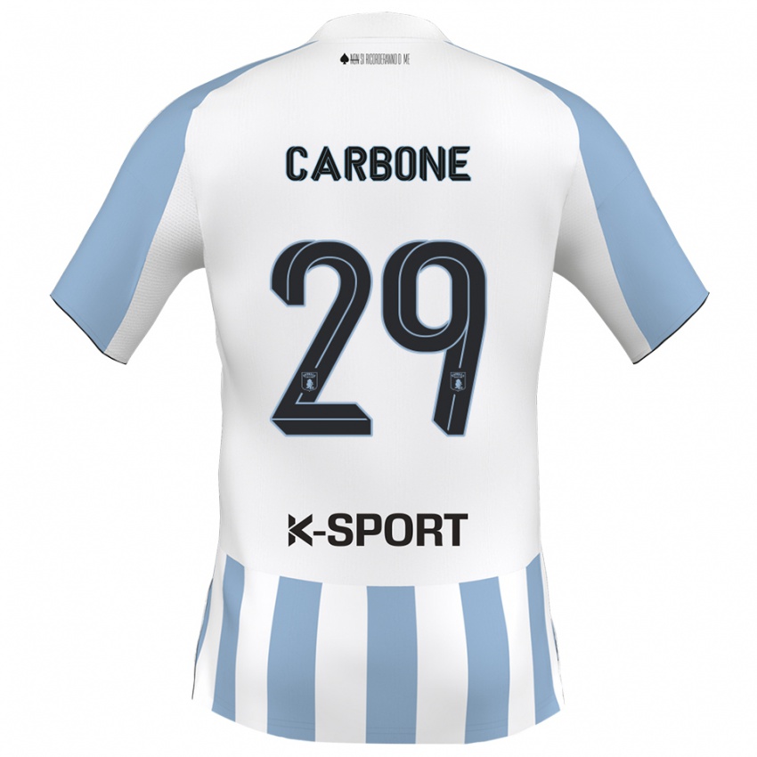 ילדים Matteo Carbone #29 לבן כחול שמיים ג'רזי ביתית 2025/26 חולצה קצרה