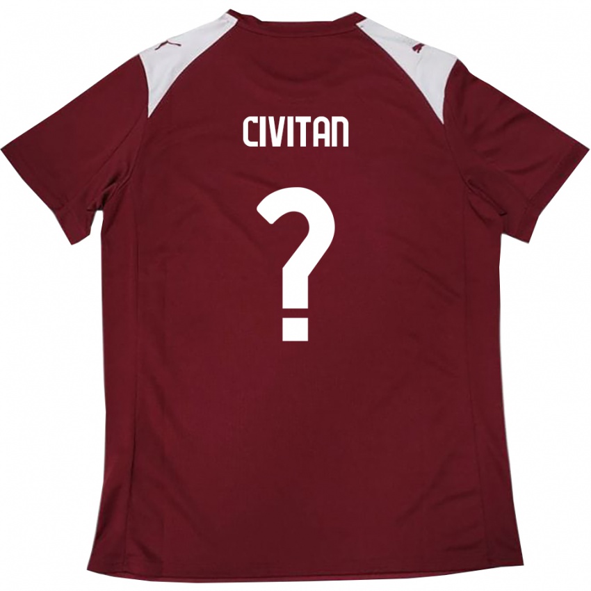 ילדים Massimo Civitan #0 בורדו לבן ג'רזי ביתית 2025/26 חולצה קצרה