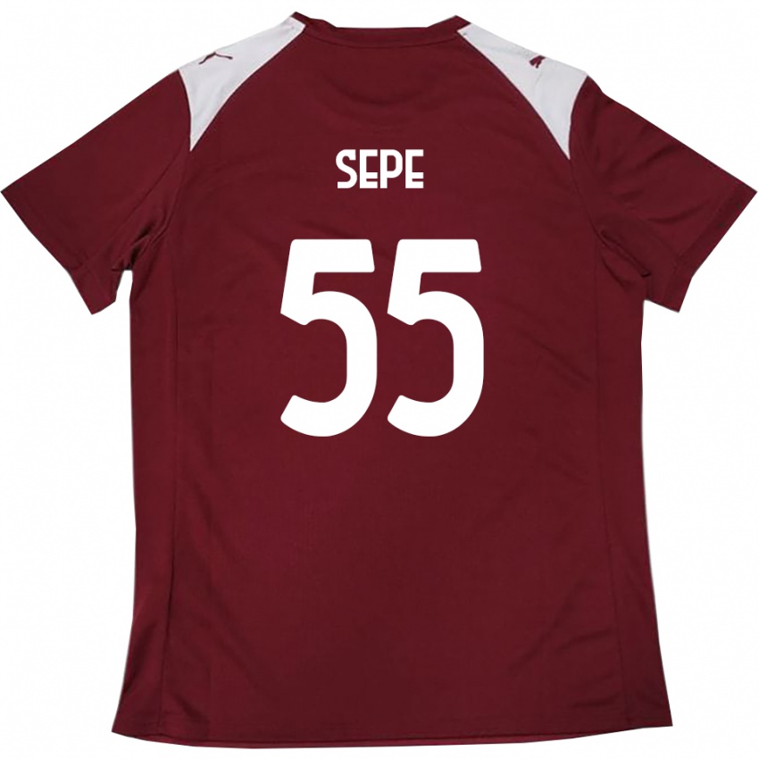 ילדים לואיג'י ספה #55 בורדו לבן ג'רזי ביתית 2025/26 חולצה קצרה