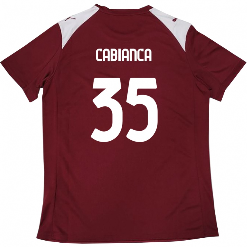 ילדים אדי קביאנקה #35 בורדו לבן ג'רזי ביתית 2025/26 חולצה קצרה