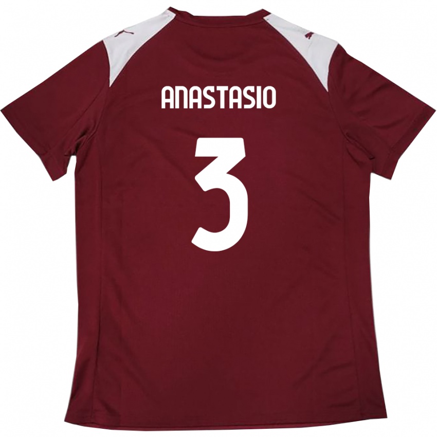 ילדים ארמנדו אנסטסיו #3 בורדו לבן ג'רזי ביתית 2025/26 חולצה קצרה