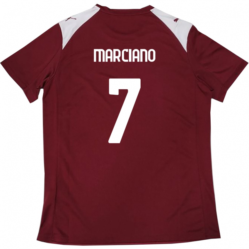 ילדים Nicolò Marciano #7 בורדו לבן ג'רזי ביתית 2025/26 חולצה קצרה