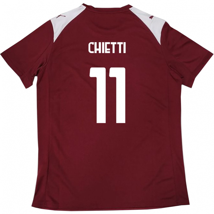 ילדים Francesco Chietti #11 בורדו לבן ג'רזי ביתית 2025/26 חולצה קצרה