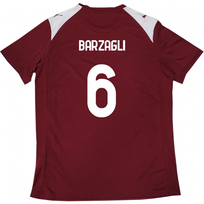 ילדים Gabriele Barzagli #6 בורדו לבן ג'רזי ביתית 2025/26 חולצה קצרה