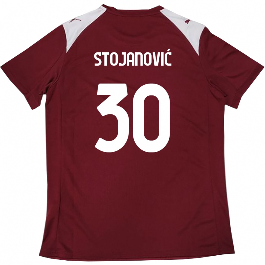 ילדים פטאר סטויאנוביץ' #30 בורדו לבן ג'רזי ביתית 2025/26 חולצה קצרה