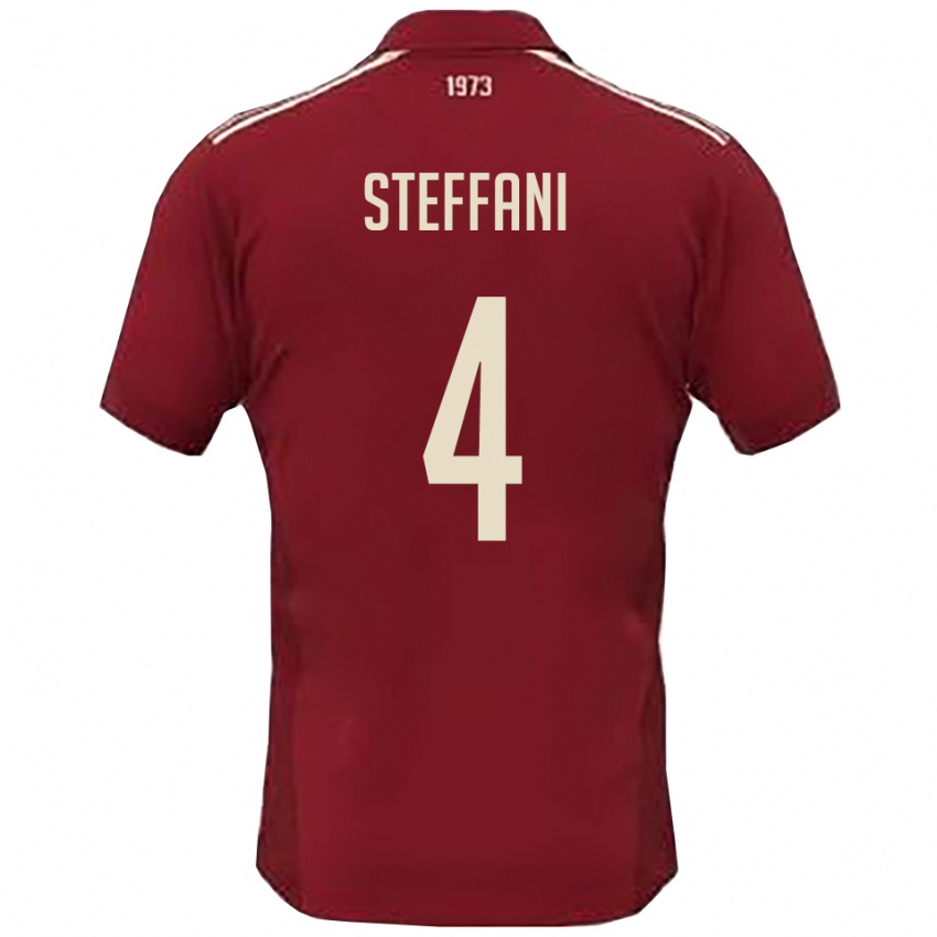 ילדים ריקרדו סטפנ #4 בורדו לבן ג'רזי ביתית 2025/26 חולצה קצרה