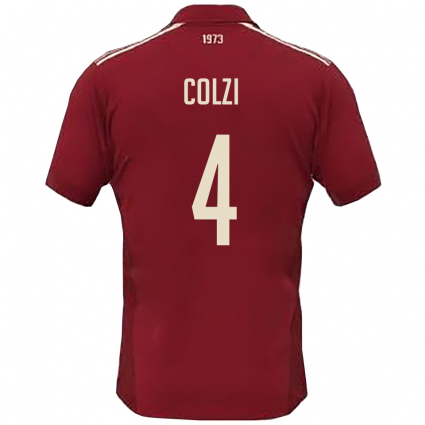 ילדים גבריאל קולזי #4 בורדו לבן ג'רזי ביתית 2025/26 חולצה קצרה