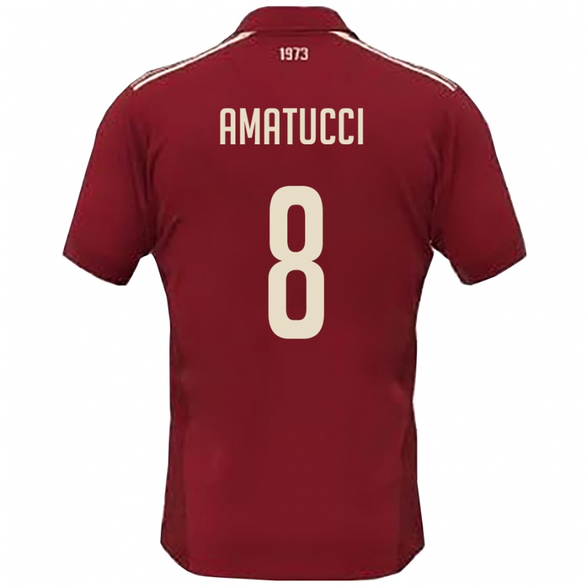 ילדים פרנצ'סקו אמטוצ'י #8 בורדו לבן ג'רזי ביתית 2025/26 חולצה קצרה