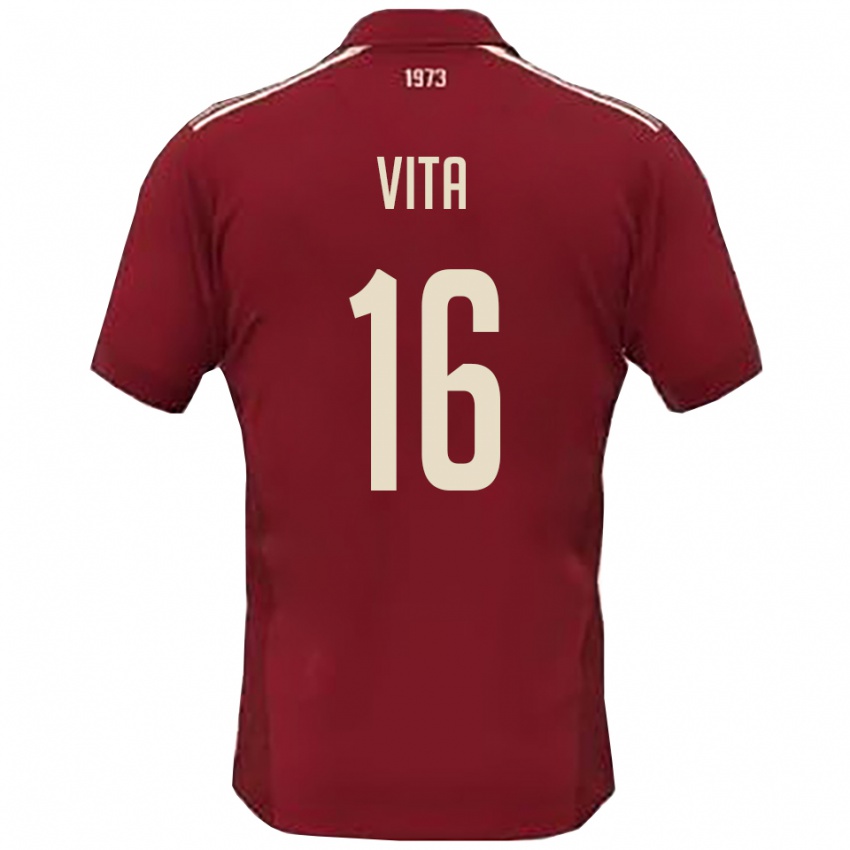 ילדים אלסיו ויטה #16 בורדו לבן ג'רזי ביתית 2025/26 חולצה קצרה