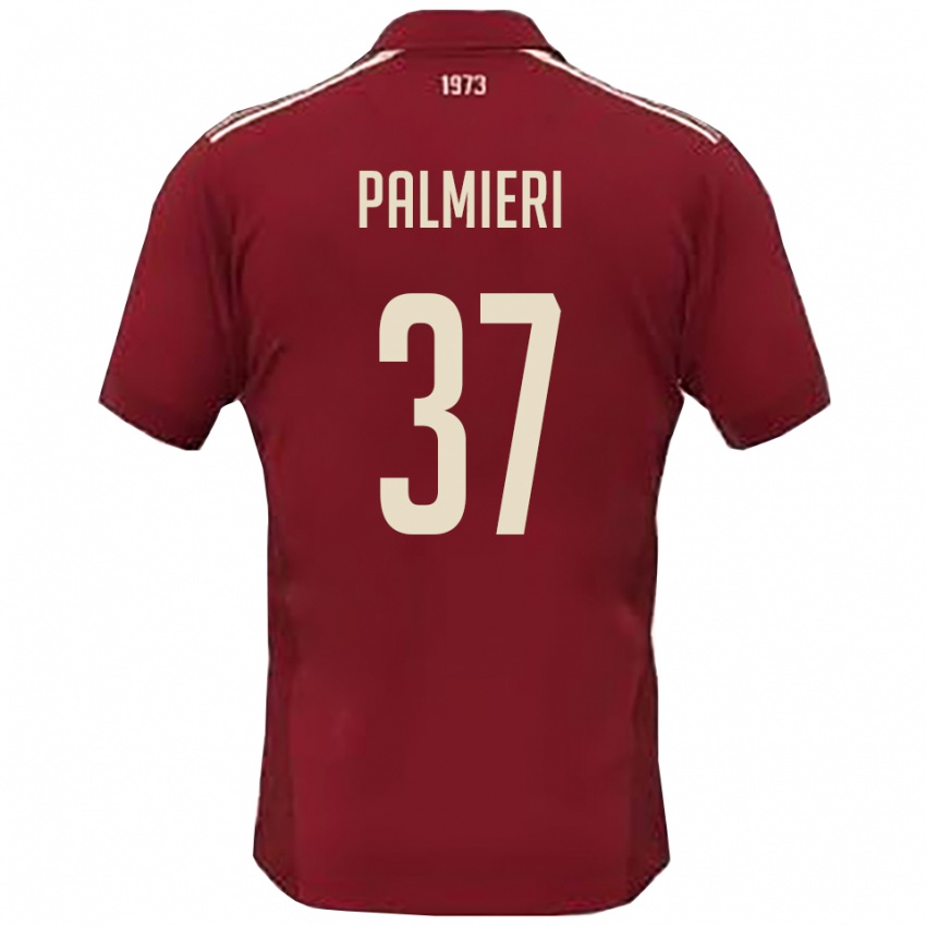 ילדים ריקרדו פאלמיירי #37 בורדו לבן ג'רזי ביתית 2025/26 חולצה קצרה