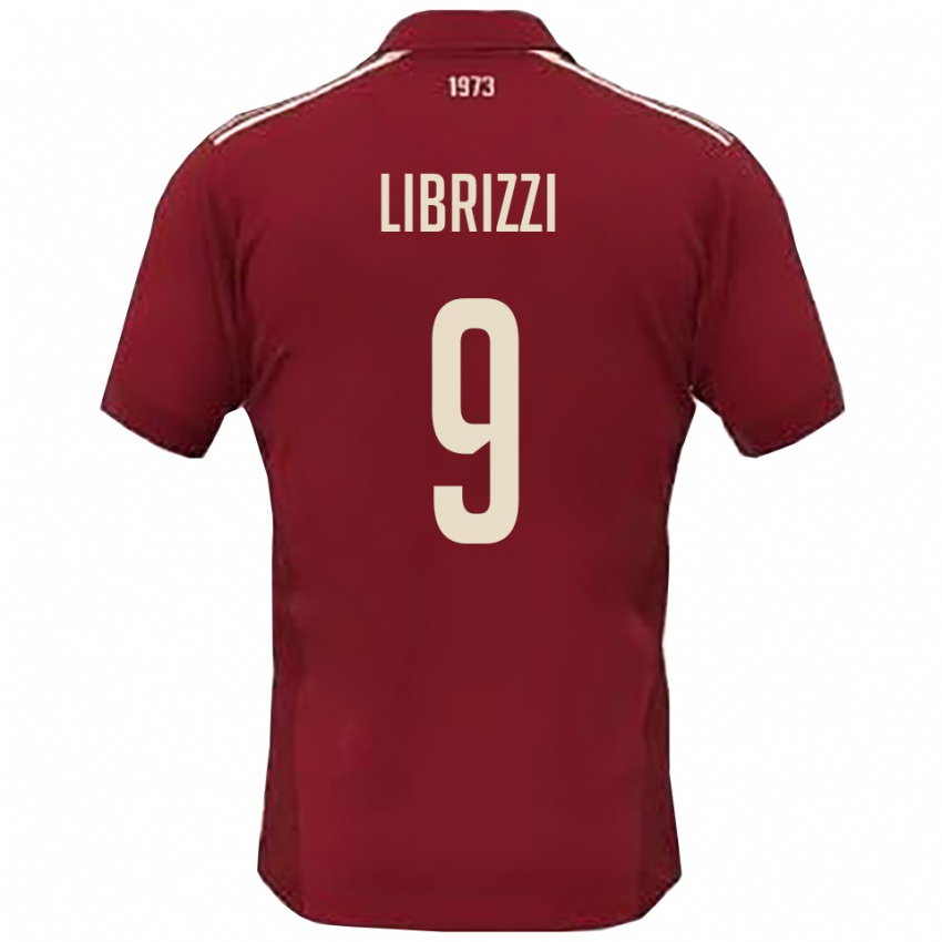 ילדים Gabriele Librizzi #9 בורדו לבן ג'רזי ביתית 2025/26 חולצה קצרה