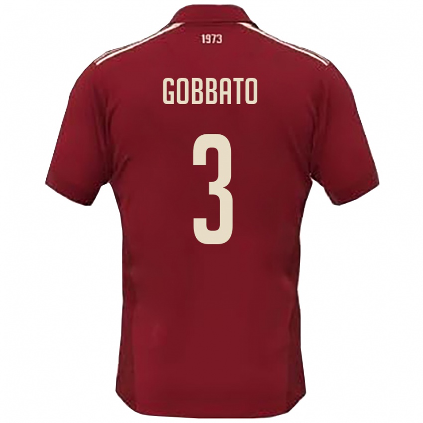 ילדים מיקלה גובאטו #3 בורדו לבן ג'רזי ביתית 2025/26 חולצה קצרה