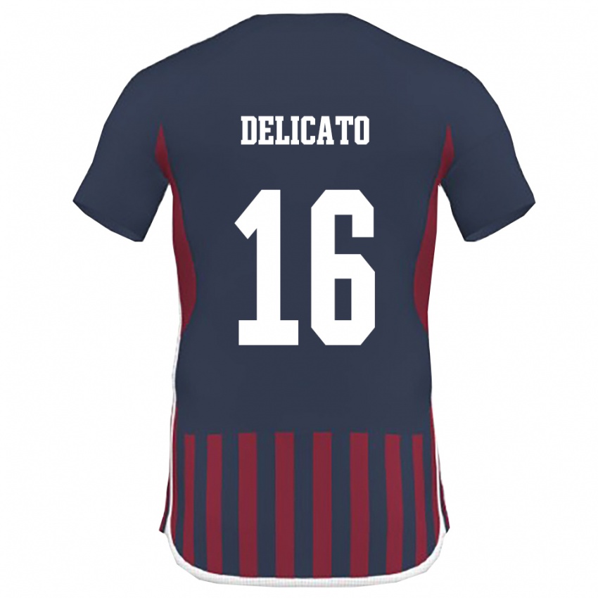 ילדים Gianmario Delicato #16 כחול נייבי אדום ג'רזי ביתית 2025/26 חולצה קצרה