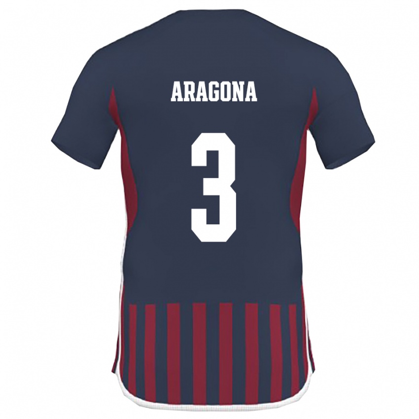 ילדים Cristian Aragona #3 כחול נייבי אדום ג'רזי ביתית 2025/26 חולצה קצרה