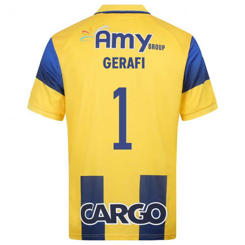 ילדים יואב ג'ראפי #1 צהוב כחול נייבי ג'רזי ביתית 2025/26 חולצה קצרה