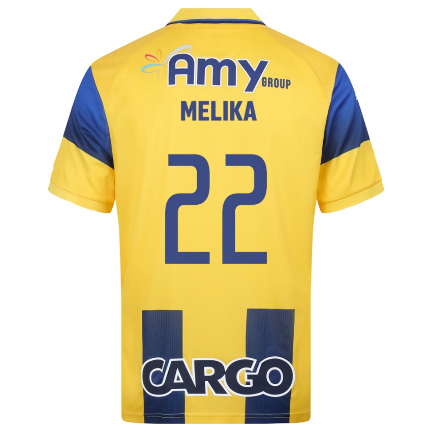 ילדים אופק מליקה #22 צהוב כחול נייבי ג'רזי ביתית 2025/26 חולצה קצרה